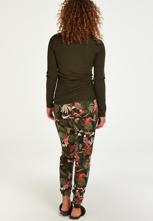 Hunkemoller - Top  long sleeve waffle placket - deep depth