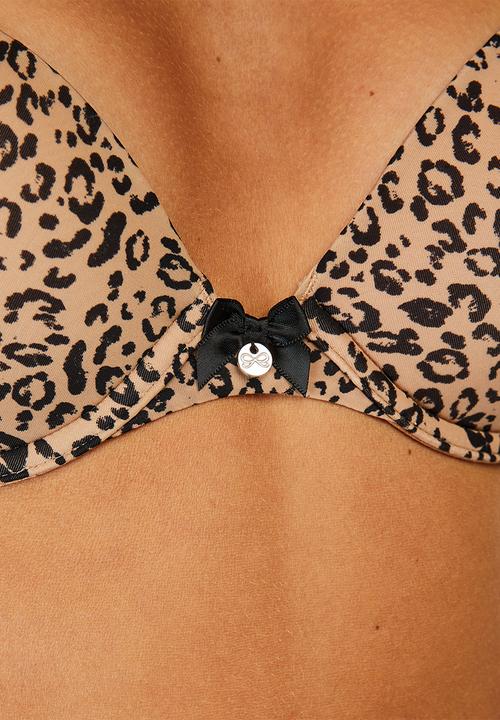 Hunkemoller - P&m animal padded plunge - caviar