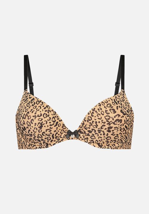 Hunkemoller - P&m animal padded plunge - caviar