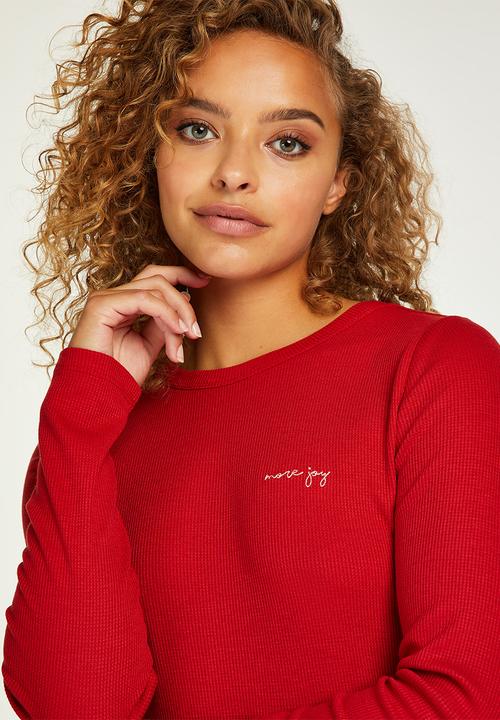 Hunkemoller - Top long sleeve waffle - samba