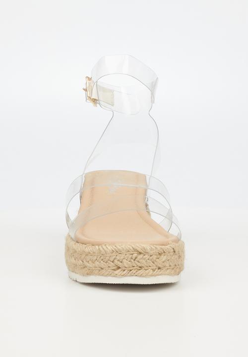 Miss Black - Steffi4 espadrille wedge heel - clear 