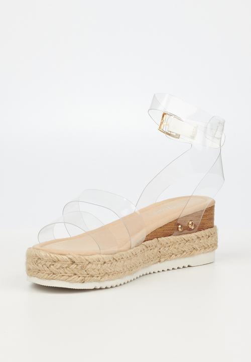 Miss Black - Steffi4 espadrille wedge heel - clear 