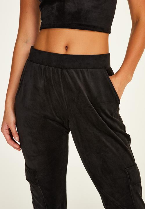 Hunkemoller - Jogger velours cargo - black