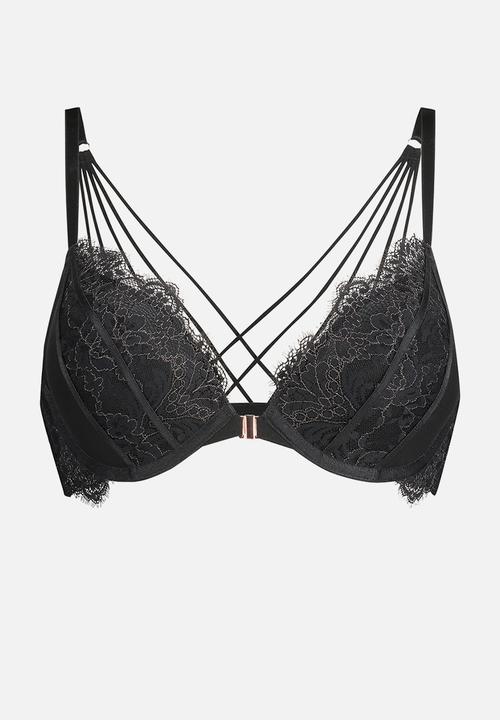 Hunkemoller - Arabella push up - plunge bra - caviar