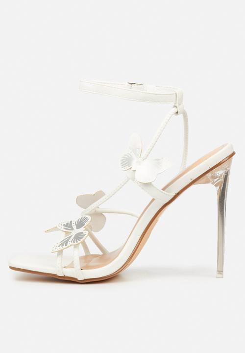 Miss Black - Monarch1 barely there stiletto heel - white