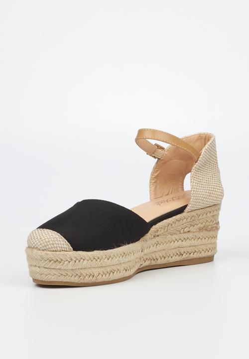 Miss Black - Violetta1 espadrille wedge heel - black