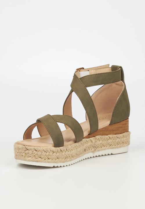 Miss Black - Steffi10 espadrille wedge heel - olive