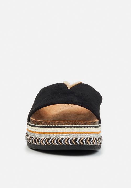 Miss Black - Prima1 flatform espadrille slide - black
