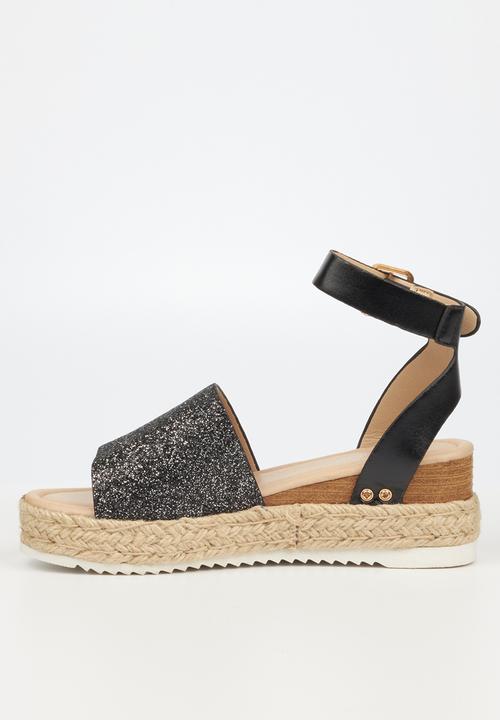 Miss Black - Steffi6 espadrille wedge heel - black