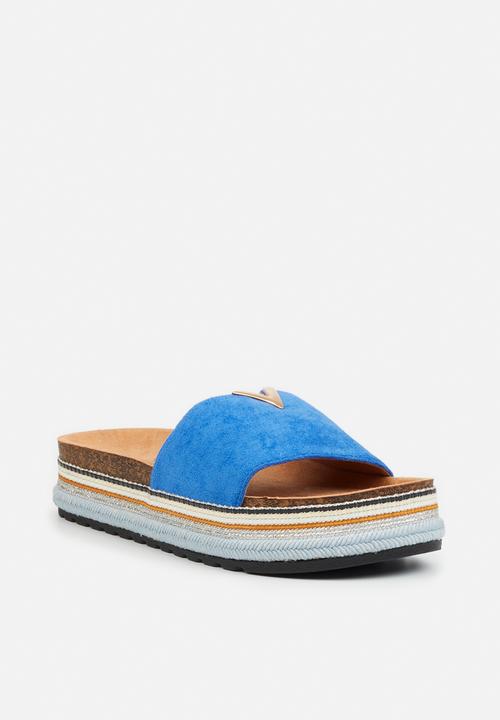 Miss Black - Prima1 flatform espadrille slide - blue