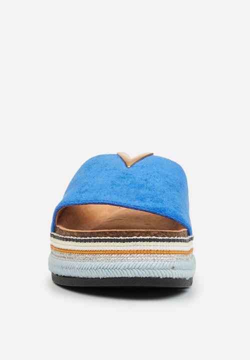 Miss Black - Prima1 flatform espadrille slide - blue