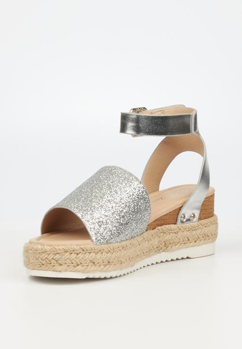 Miss Black - Steffi6 espadrille wedge heel - silver