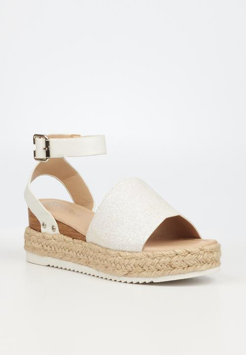 Miss Black - Steffi6 espadrille wedge heel - white