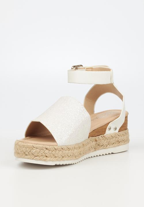 Miss Black - Steffi6 espadrille wedge heel - white