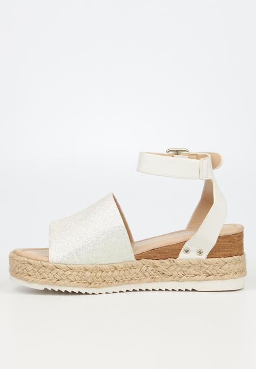 Miss Black - Steffi6 espadrille wedge heel - white