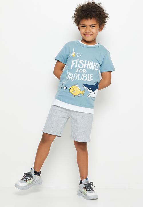 Pop Candy - Fishing for trouble tee - blue