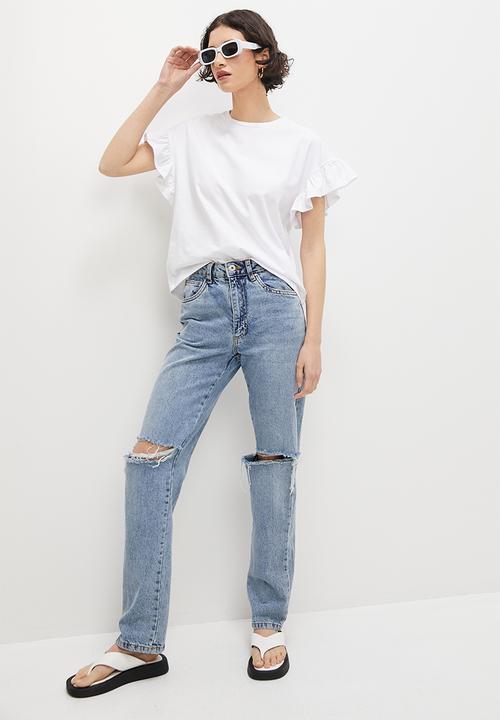 Superbalist - Ruffle tee - white
