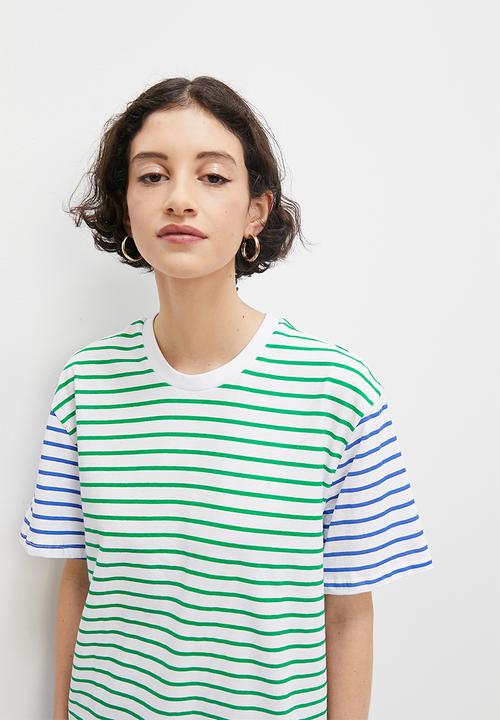 Superbalist - Bold stripe tee - stripe blue green
