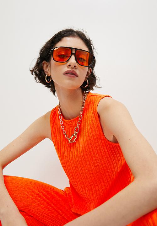 Superbalist - Rib knit tunic top co-ord - orange