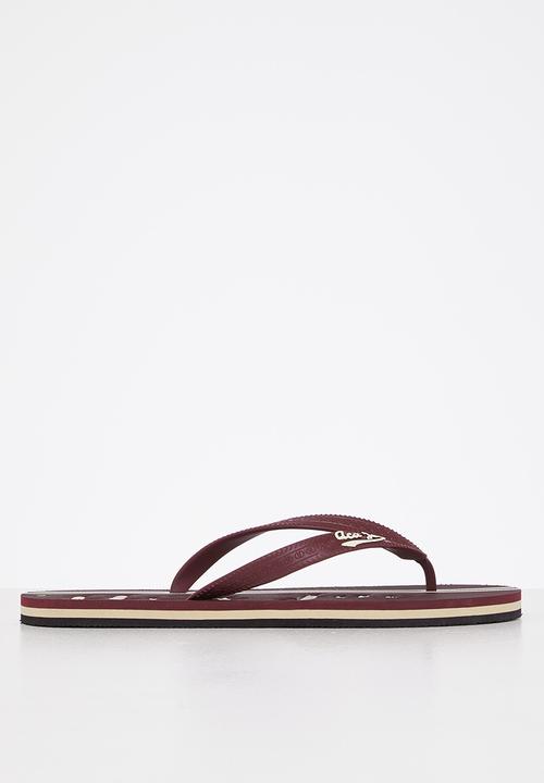 Aca Joe - Aj logo flip-flop - burgundy