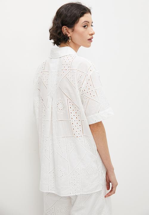Superbalist - Anglaise longline shirt - white