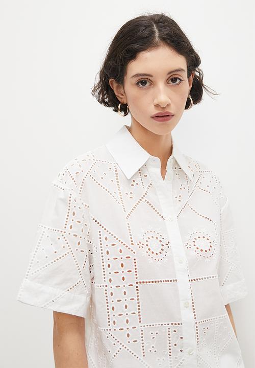 Superbalist - Anglaise longline shirt - white