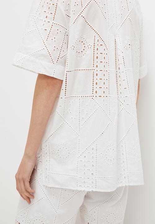 Superbalist - Anglaise longline shirt - white