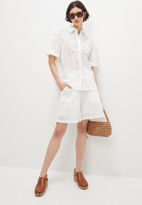 Superbalist - Anglaise longline shirt - white