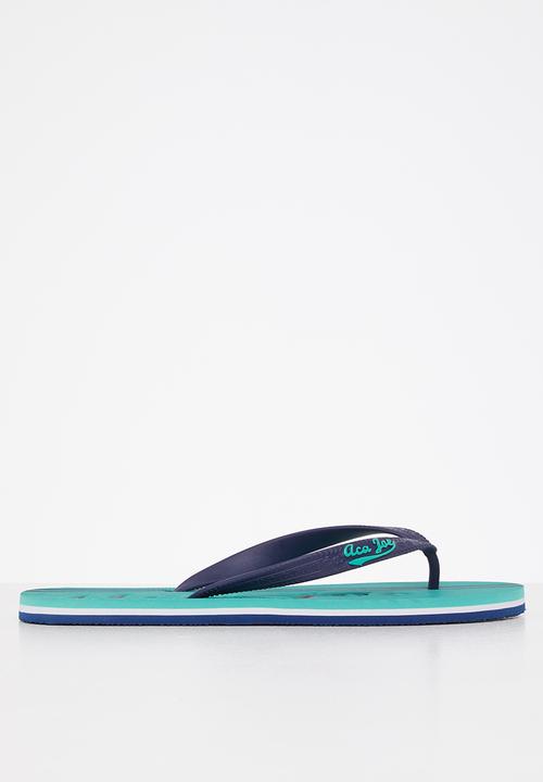 Aca Joe - Aj logo flip-flop - blue