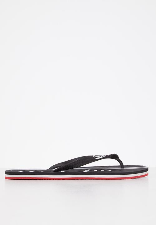 Aca Joe - Aj logo flip-flop - black