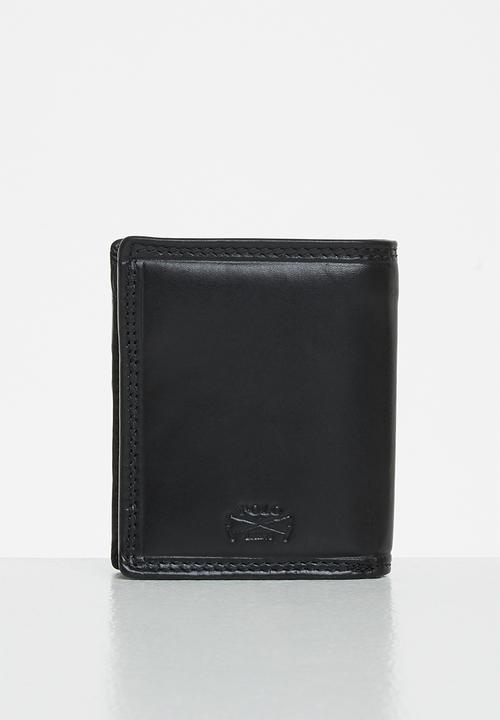 POLO - Billfold extra card flap - black