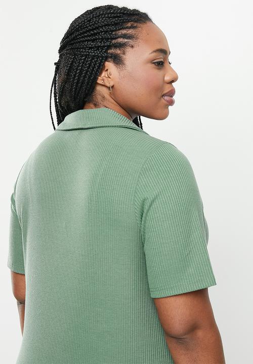 Vero Moda - Plus paola short sleeve polo dress - laurel wreath