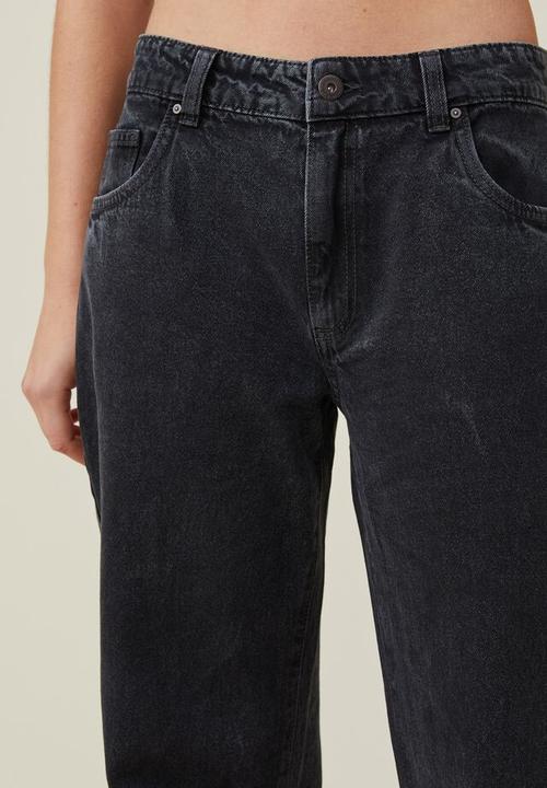 Cotton On - Low rise baggy jean - graphite black rip