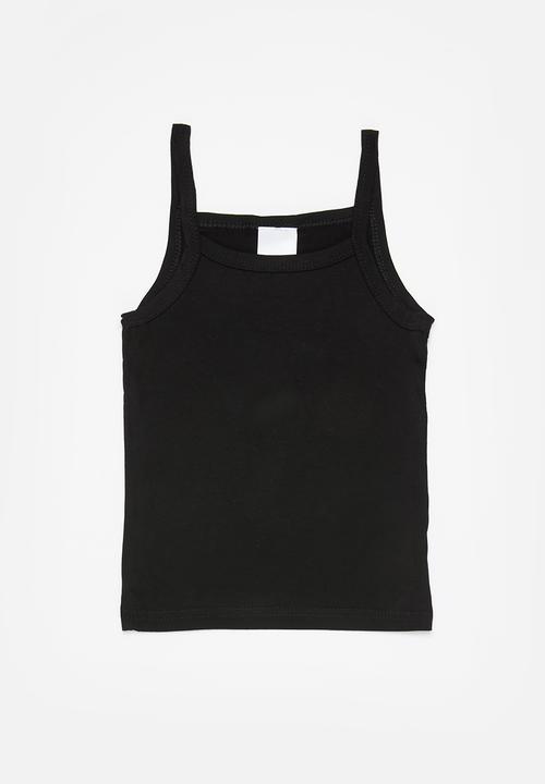 Pop Candy - Girls 2 pack cami - grey & black