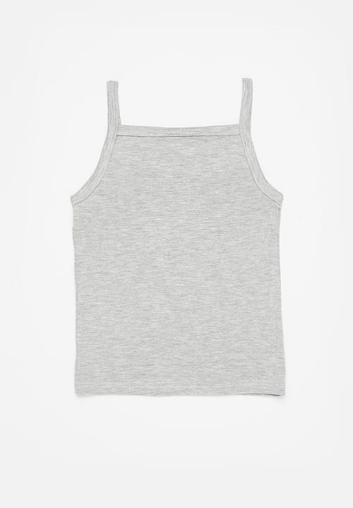 Pop Candy - Girls 2 pack cami - grey & black