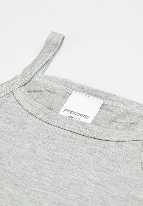 Pop Candy - Girls 2 pack cami - grey & black