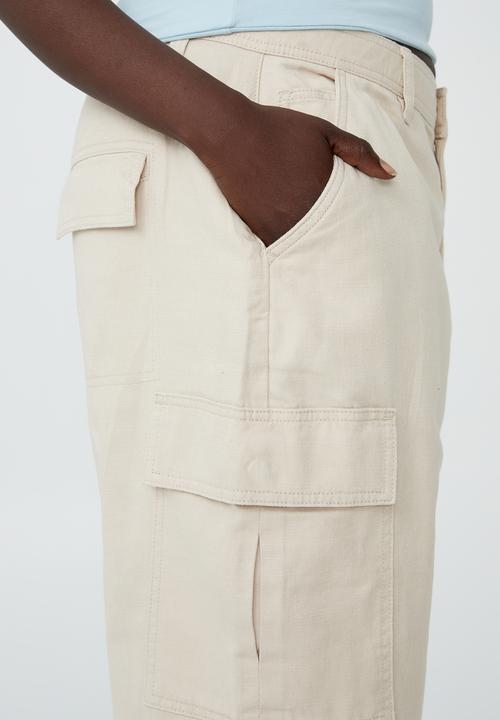 Cotton On - Curve bobbie cargo pant - stone