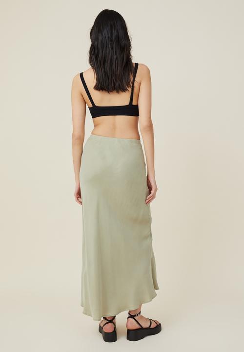 Cotton On - Cupro maxi slip skirt - seafoam green