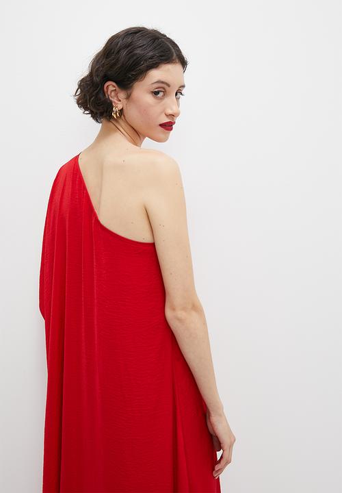 VELVET - Asymmetric maxi kaftan dress - red
