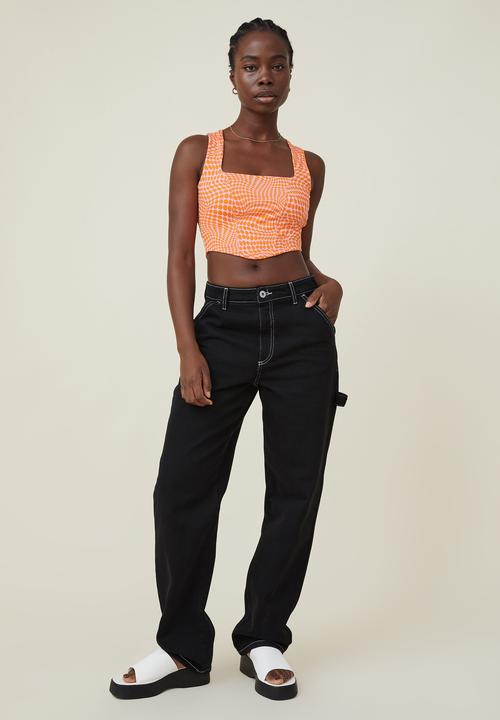 Cotton On - Bobbie tie back corset top - eva radical power orange