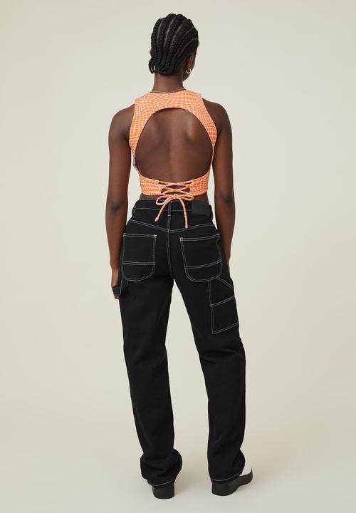 Cotton On - Bobbie tie back corset top - eva radical power orange