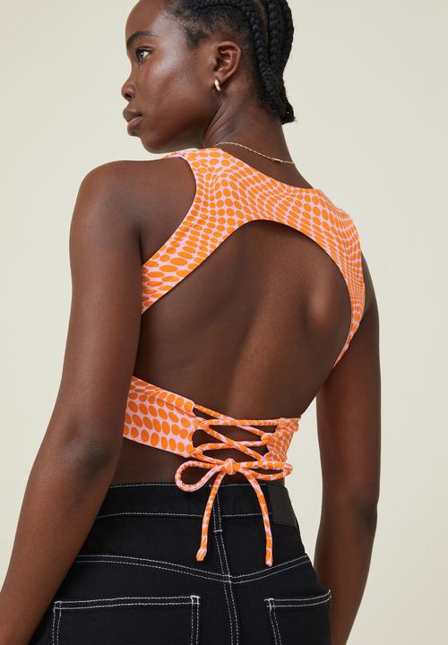Cotton On - Bobbie tie back corset top - eva radical power orange