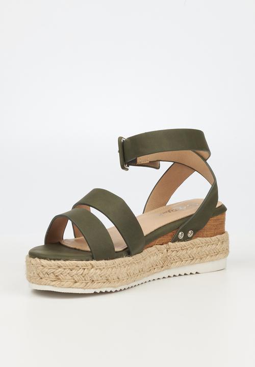 Miss Black - Steffi2 espadrille wedge heel - olive