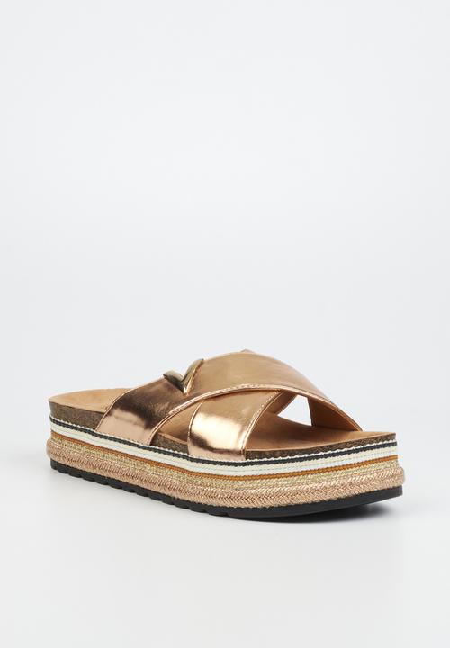 Miss Black - Prima3 flatform espadrille slide - rose gold