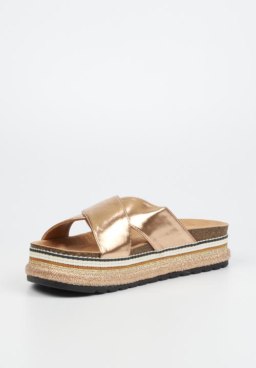 Miss Black - Prima3 flatform espadrille slide - rose gold