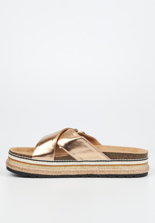Miss Black - Prima3 flatform espadrille slide - rose gold