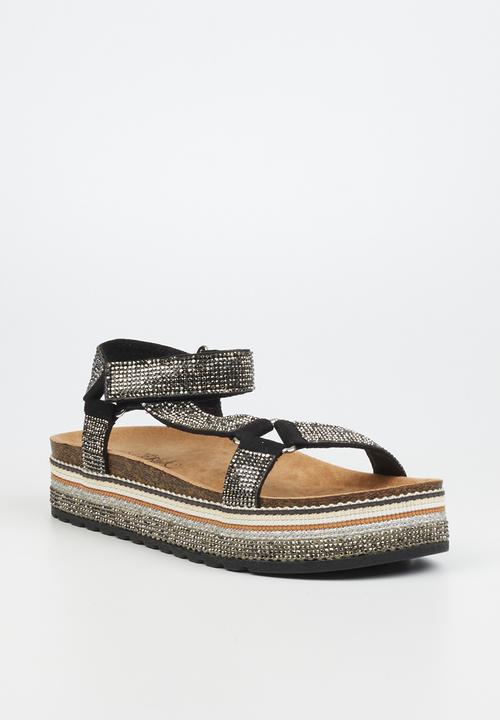 Miss Black - Prima5 flatform espadrille sandal - black