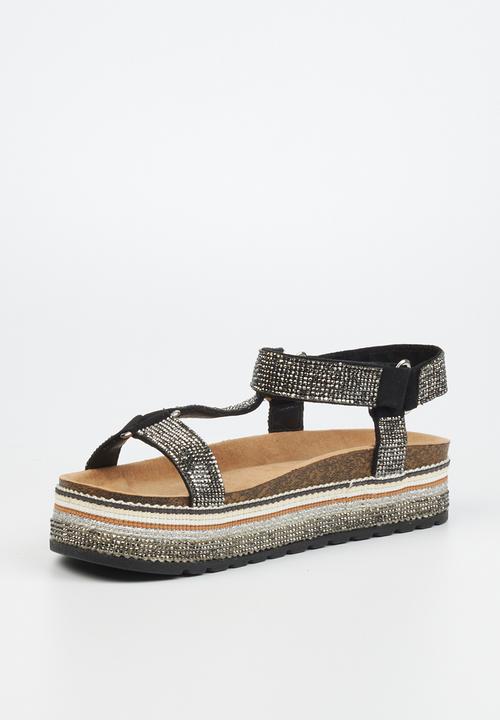 Miss Black - Prima5 flatform espadrille sandal - black