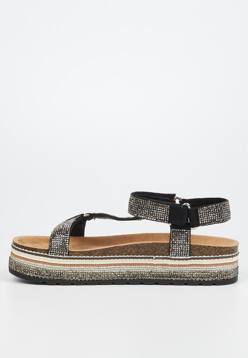 Miss Black - Prima5 flatform espadrille sandal - black