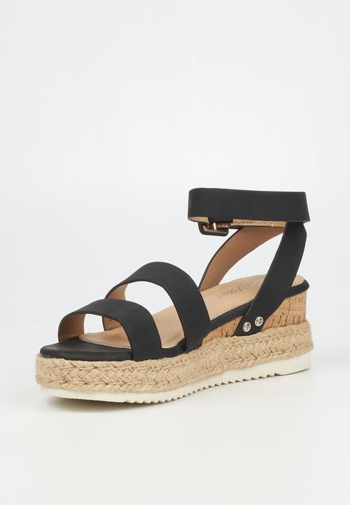 Miss Black - Steffi2 espadrille wedge heel - black